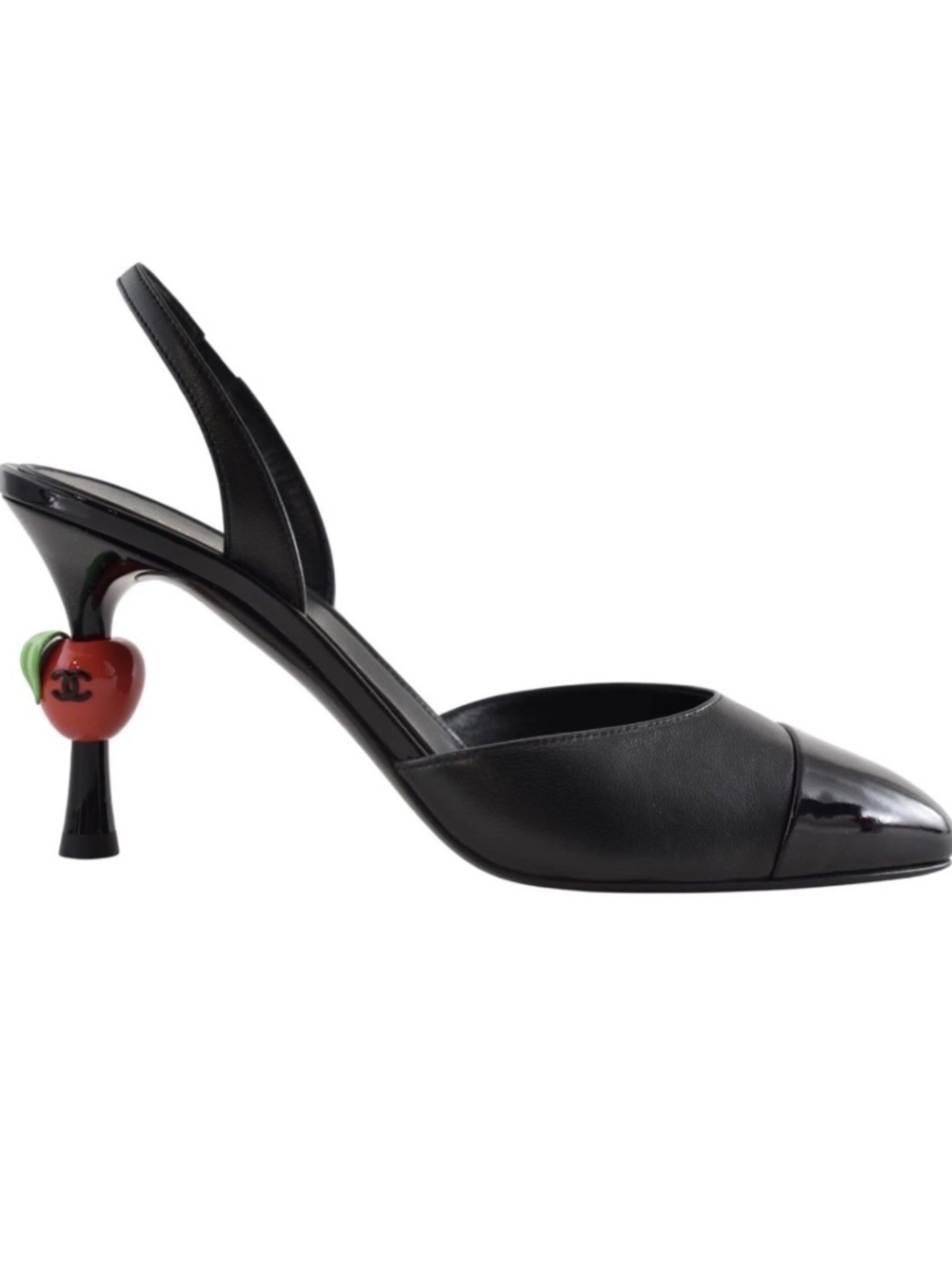 CHANEL Metiers D’art 26A Apple Slingback Heels 38 Rare NYC Metiers Dart - Picture 5 of 5